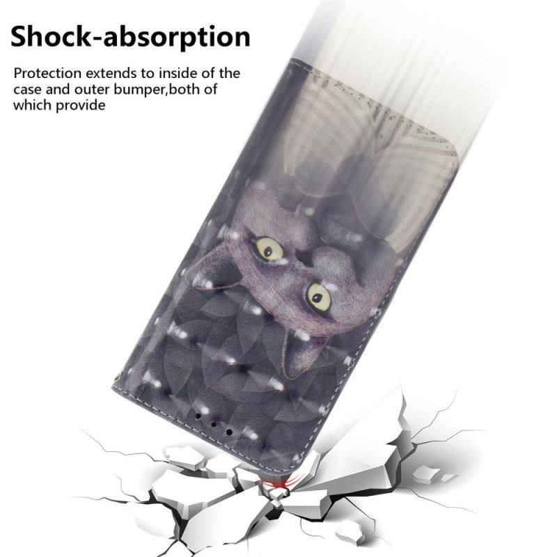 Kinyitható Tokok Xiaomi Redmi Note 14s Szürke Macska Nyakpánt