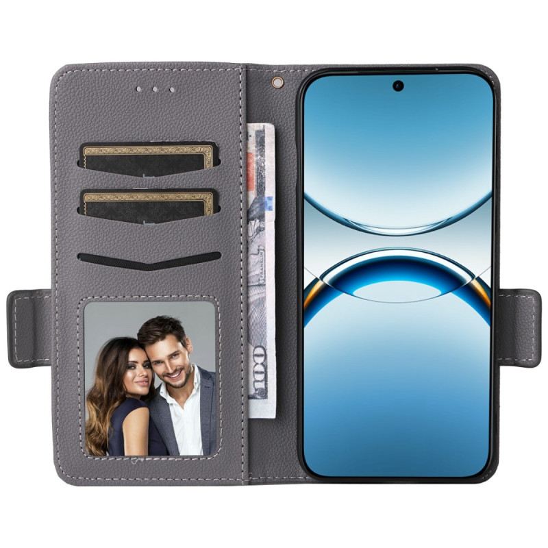 Bőrtok Oppo Find X8 Licsi Hatású Műbőr Pánt