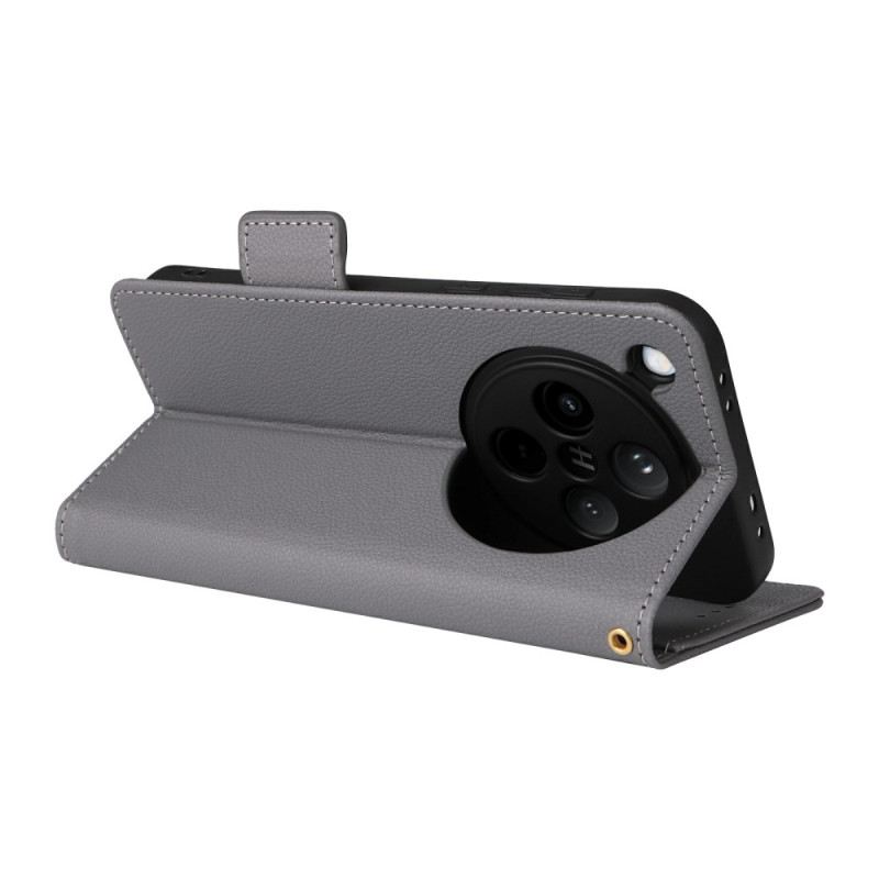 Bőrtok Oppo Find X8 Licsi Hatású Műbőr Pánt