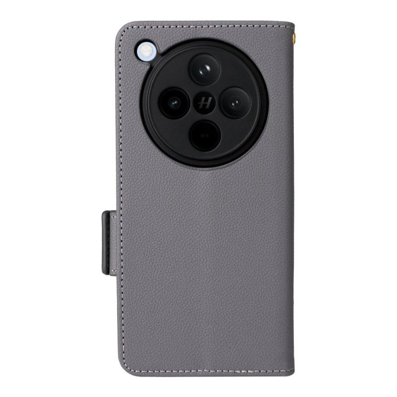 Bőrtok Oppo Find X8 Licsi Hatású Műbőr Pánt