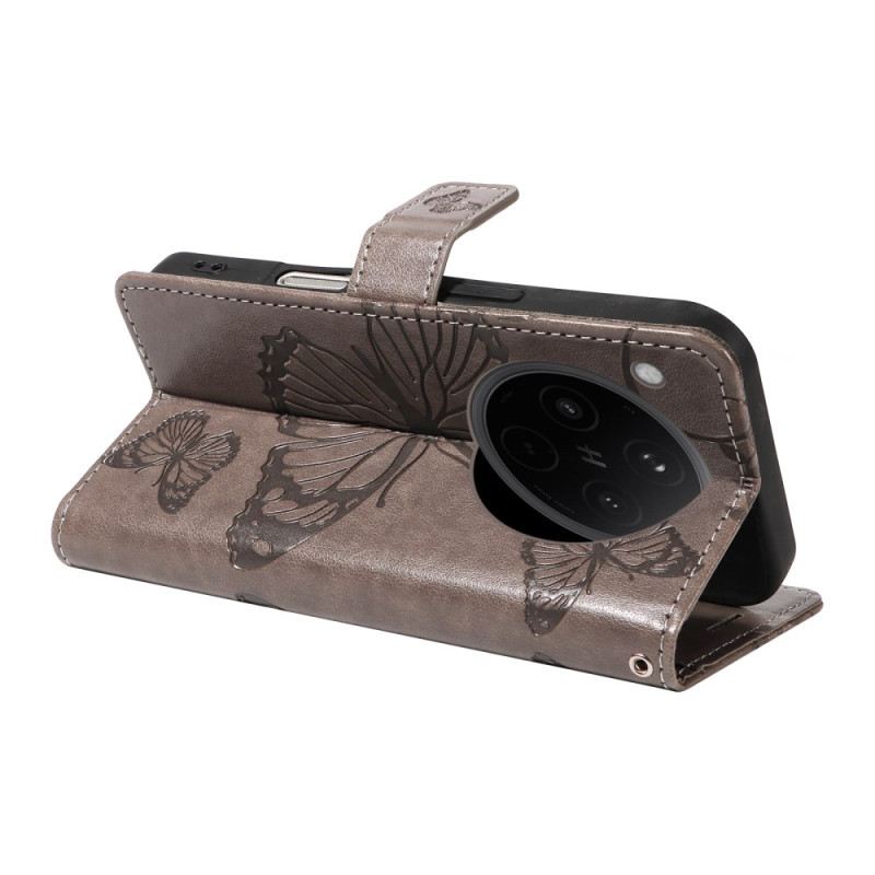 Bőrtok Oppo Find X8 Óriás Pillangók