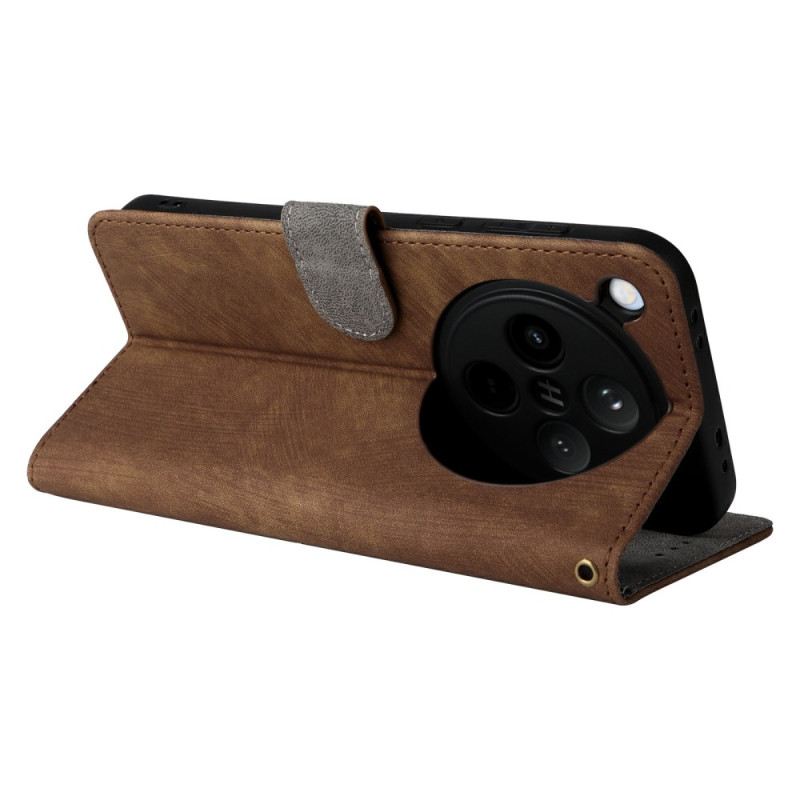 Bőrtok Oppo Find X8 Velúr Hatású Rfid Védelem