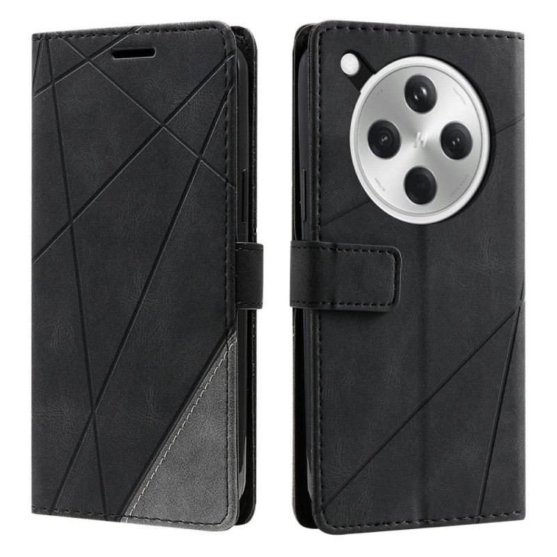 Kinyitható Bőrtok Oppo Find X8 Kétszínű Csíkos Minta