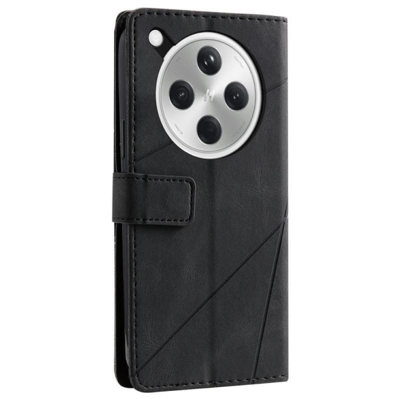 Kinyitható Bőrtok Oppo Find X8 Kétszínű Csíkos Minta