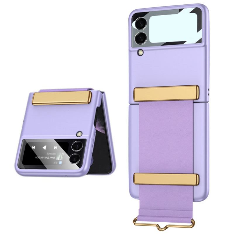 Fliptok Samsung Galaxy Z Flip 3 5G Bőrtok Edzett Üveg Gkk Pánttal