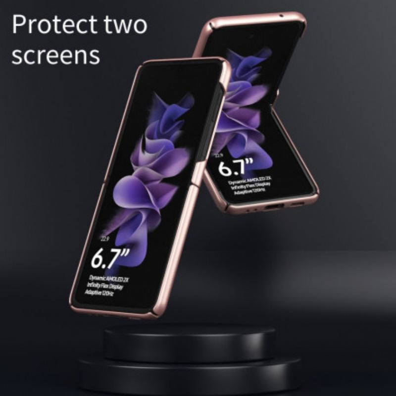Fliptok Samsung Galaxy Z Flip 3 5G Bőrtok Fémes