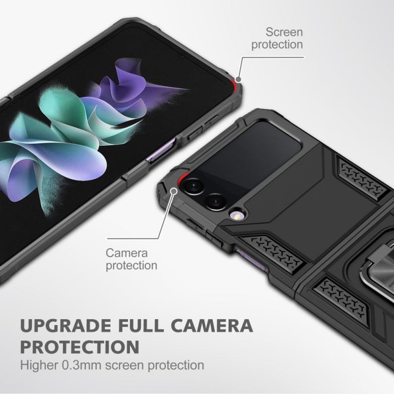 Fliptok Samsung Galaxy Z Flip 3 5G Bőrtok Gyűrűálló