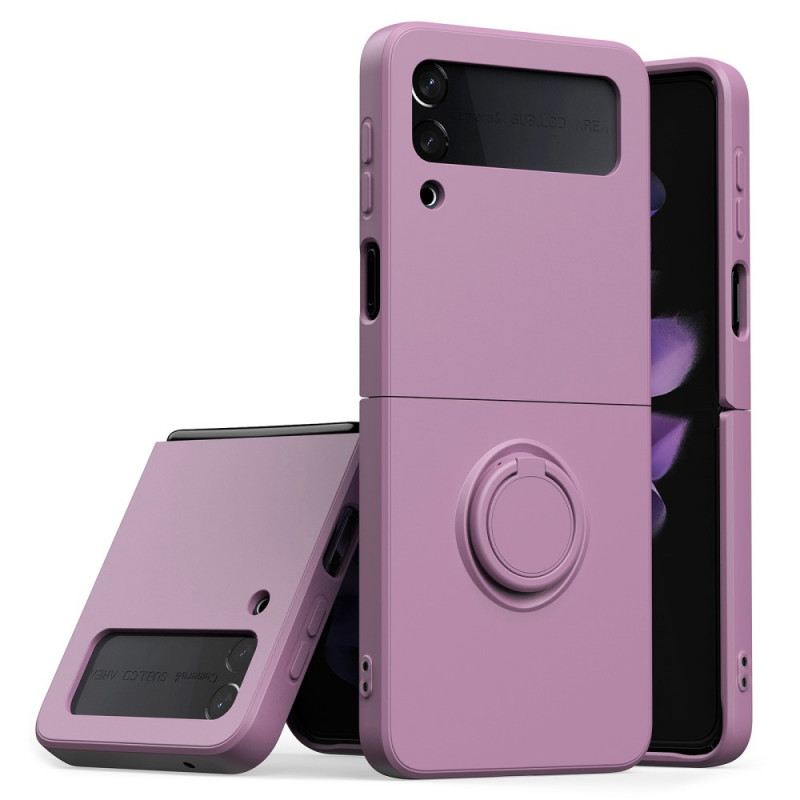 Fliptok Samsung Galaxy Z Flip 3 5G Bőrtok Párosuljon Ring-supporttal