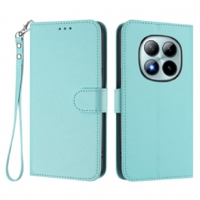 Bőrtok Xiaomi Redmi Note 15 Pro Plus 5g Egyszínű Bőrhatású Pánt