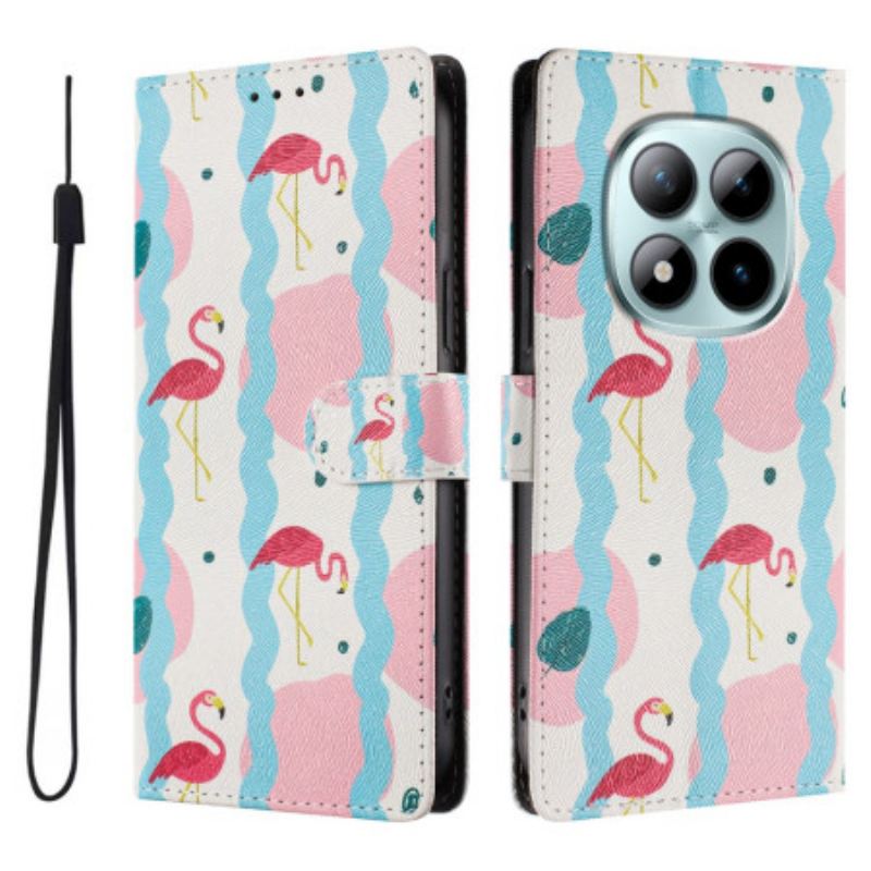 Bőrtok Xiaomi Redmi Note 15 Pro Plus 5g Flamingók