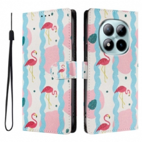 Bőrtok Xiaomi Redmi Note 15 Pro Plus 5g Flamingók