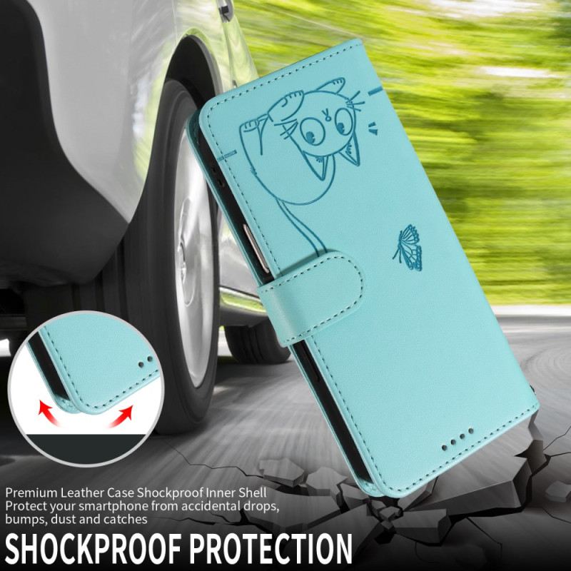 Bőrtok Xiaomi Redmi Note 15 Pro Plus 5g Gravírozott Macskapántos Pénztárca