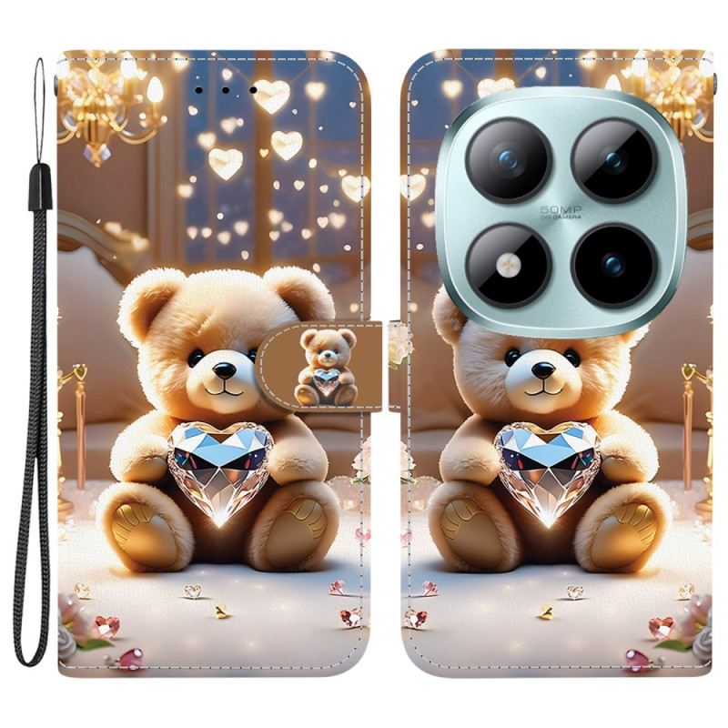 Bőrtok Xiaomi Redmi Note 15 Pro Plus 5g Gyémánt Medve