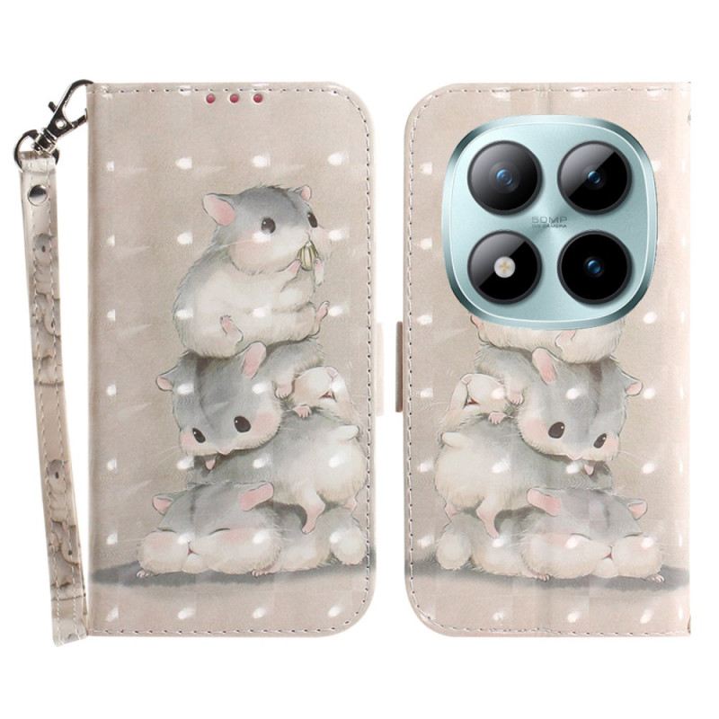 Bőrtok Xiaomi Redmi Note 15 Pro Plus 5g Halom Hörcsögök Pánttal