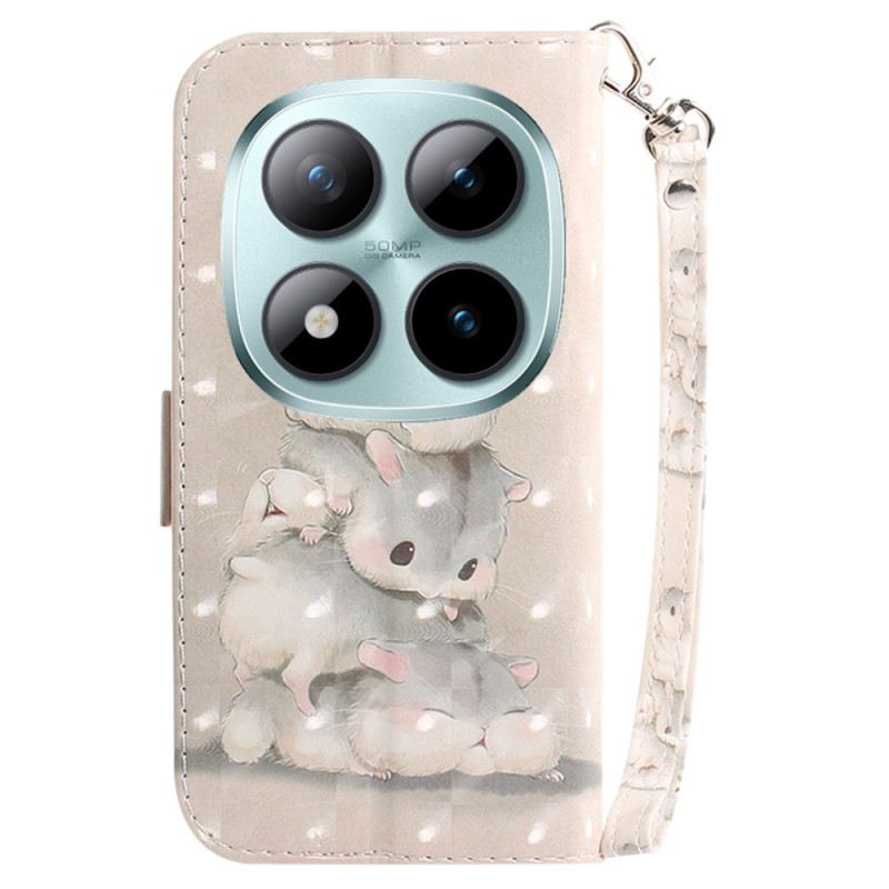 Bőrtok Xiaomi Redmi Note 15 Pro Plus 5g Halom Hörcsögök Pánttal