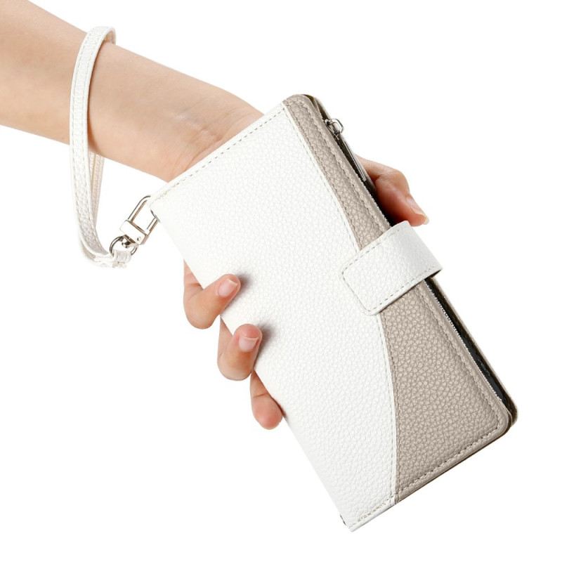 Bőrtok Xiaomi Redmi Note 15 Pro Plus 5g Kétszínű Pántokkal