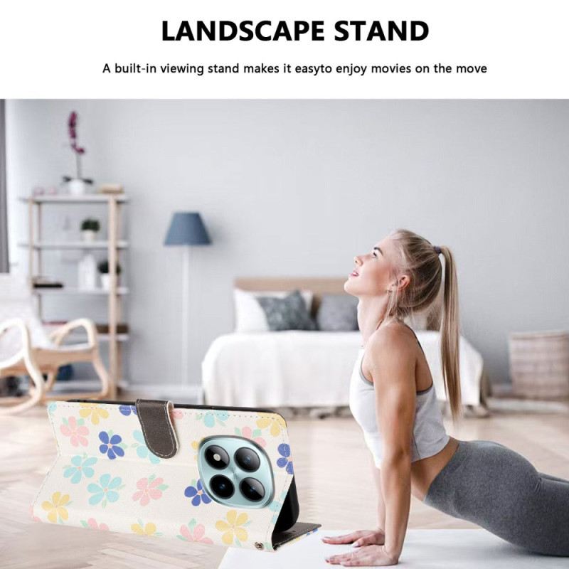 Bőrtok Xiaomi Redmi Note 15 Pro Plus 5g Kis Virágok