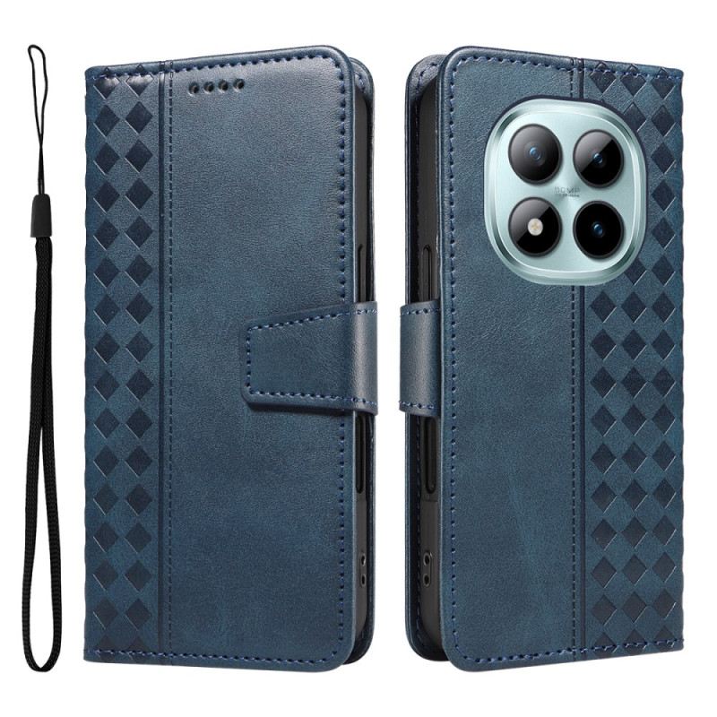 Bőrtok Xiaomi Redmi Note 15 Pro Plus 5g Kockás Mintás Szegély