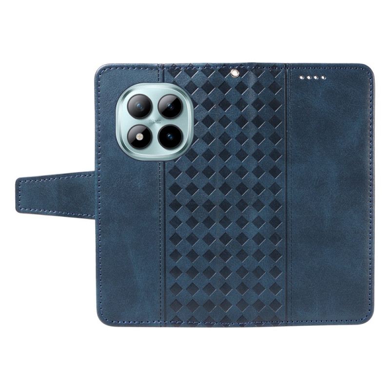 Bőrtok Xiaomi Redmi Note 15 Pro Plus 5g Kockás Mintás Szegély