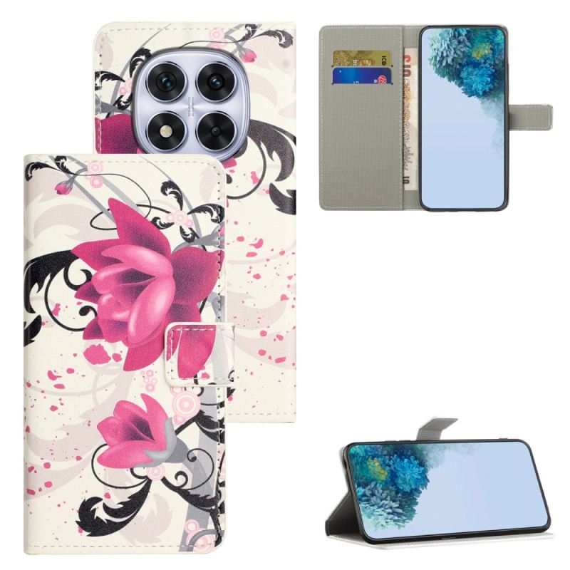 Bőrtok Xiaomi Redmi Note 15 Pro Plus 5g Lótusz Minta