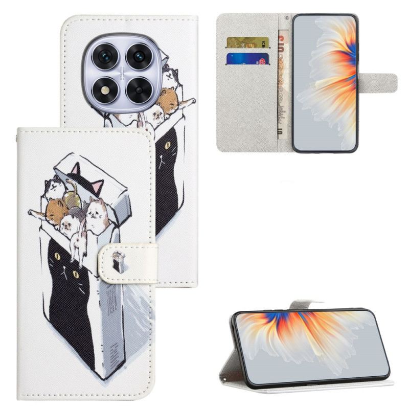 Bőrtok Xiaomi Redmi Note 15 Pro Plus 5g Macskák Egy Dobozban