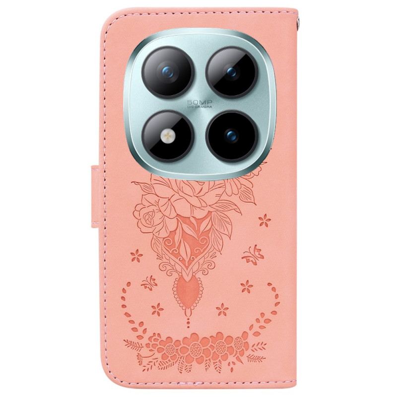 Bőrtok Xiaomi Redmi Note 15 Pro Plus 5g Pillangók És Rózsák