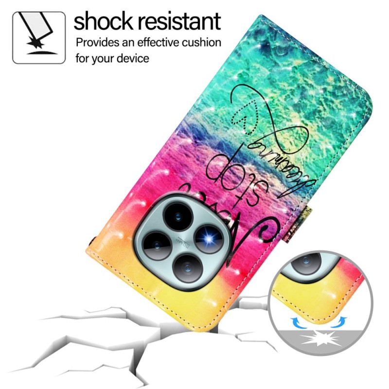 Bőrtok Xiaomi Redmi Note 15 Pro Plus 5g Soha Ne Hagyd Abba Az Álmodozást