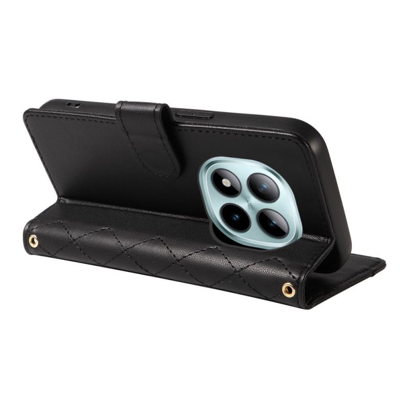 Bőrtok Xiaomi Redmi Note 15 Pro Plus 5g Steppelt Pánttal És Vállpánttal