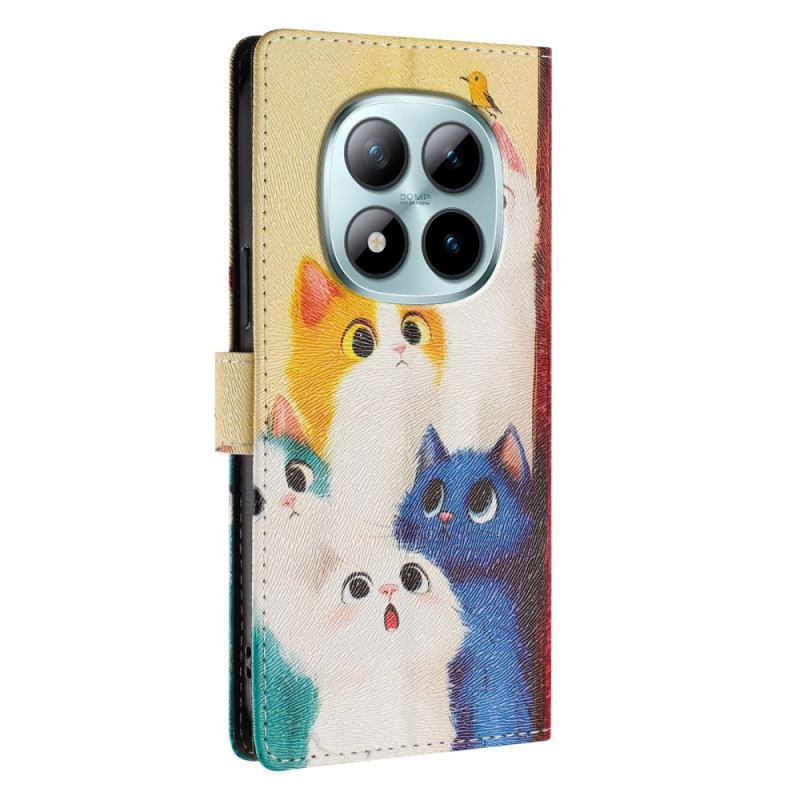 Bőrtok Xiaomi Redmi Note 15 Pro Plus 5g Színes Macskák
