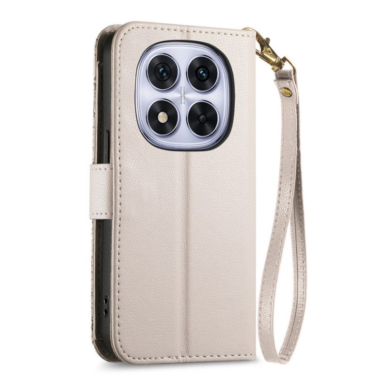 Bőrtok Xiaomi Redmi Note 15 Pro Plus 5g Virágmintás És Cipzáras Zseb