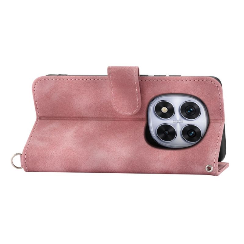 Bőrtok Xiaomi Redmi Note 15 Pro Plus 5g Virágmintás Vállpánttal És Pánttal