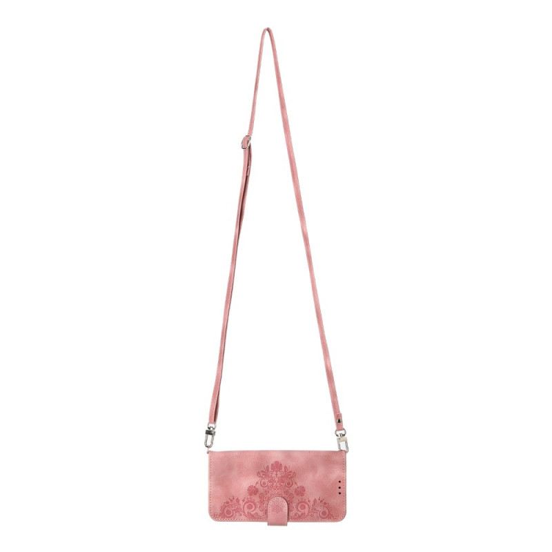 Bőrtok Xiaomi Redmi Note 15 Pro Plus 5g Virágmintás Vállpánttal És Pánttal