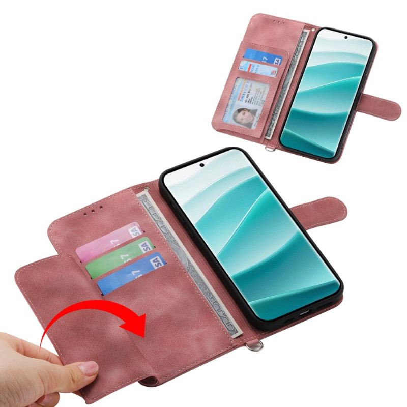 Bőrtok Xiaomi Redmi Note 15 Pro Plus 5g Virágmintás Vállpánttal És Pánttal