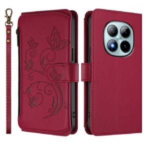 Bőrtok Xiaomi Redmi Note 15 Pro Plus 5g Virágos Pénztárca