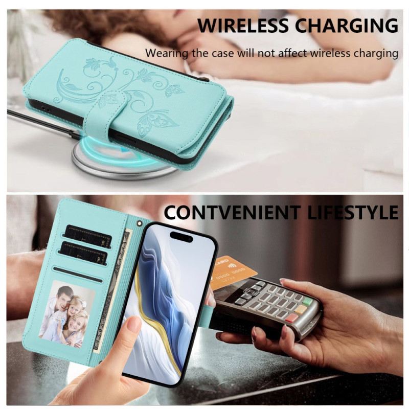 Bőrtok Xiaomi Redmi Note 15 Pro Plus 5g Virágos Pénztárca