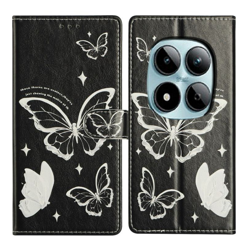 Fliptok Xiaomi Redmi Note 15 Pro Plus 5g Fekete-fehér Pillangók