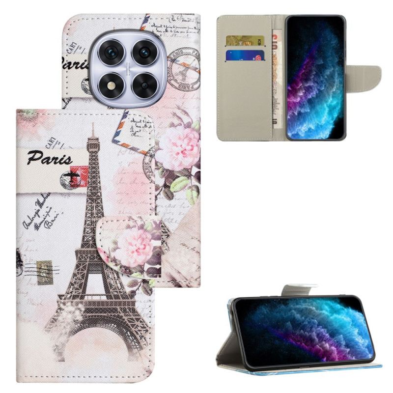 Kinyitható Bőrtok Xiaomi Redmi Note 15 Pro Plus 5g Eiffel-torony Vintage