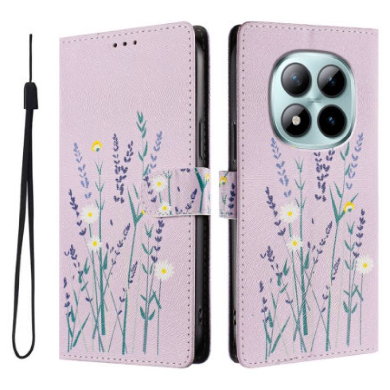Kinyitható Bőrtok Xiaomi Redmi Note 15 Pro Plus 5g Levendula Minta
