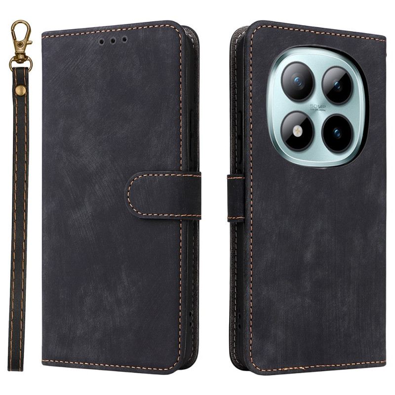 Kinyitható Bőrtok Xiaomi Redmi Note 15 Pro Plus 5g Velúr Hatású Pánttal