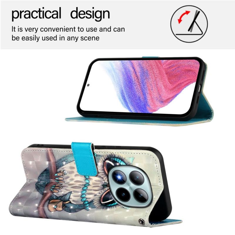 Kinyitható Tokok Xiaomi Redmi Note 15 Pro Plus 5g Szürke Bagoly