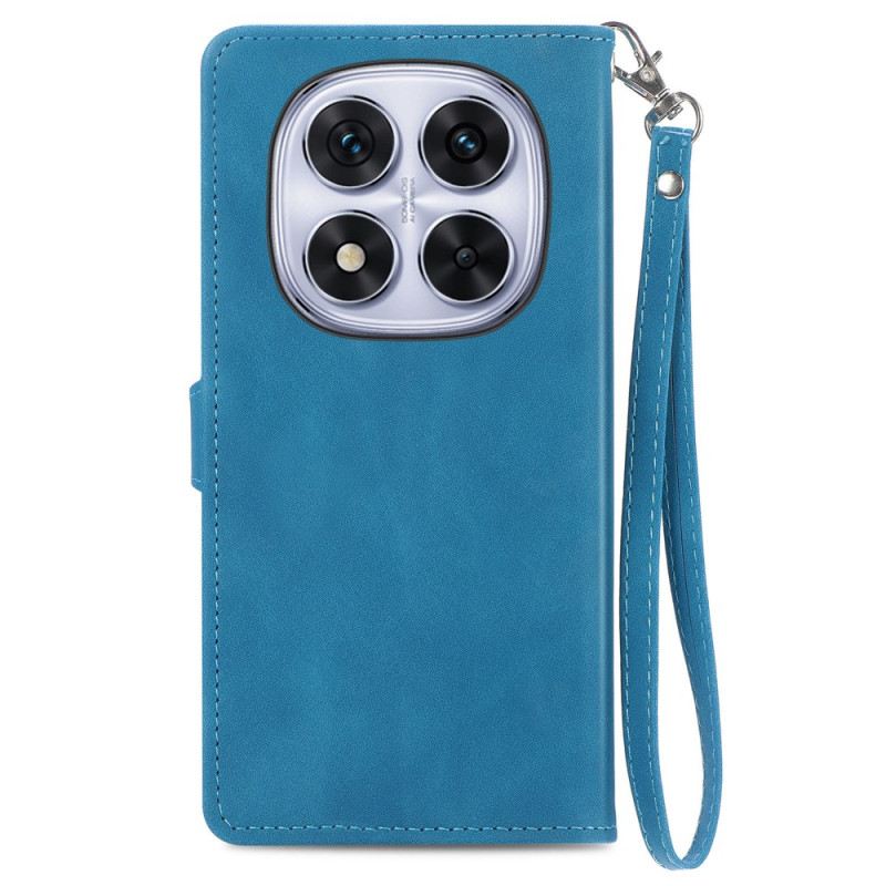 Kinyitható Tokok Xiaomi Redmi Note 15 Pro Plus 5g Velúr Hatású Virágmintás