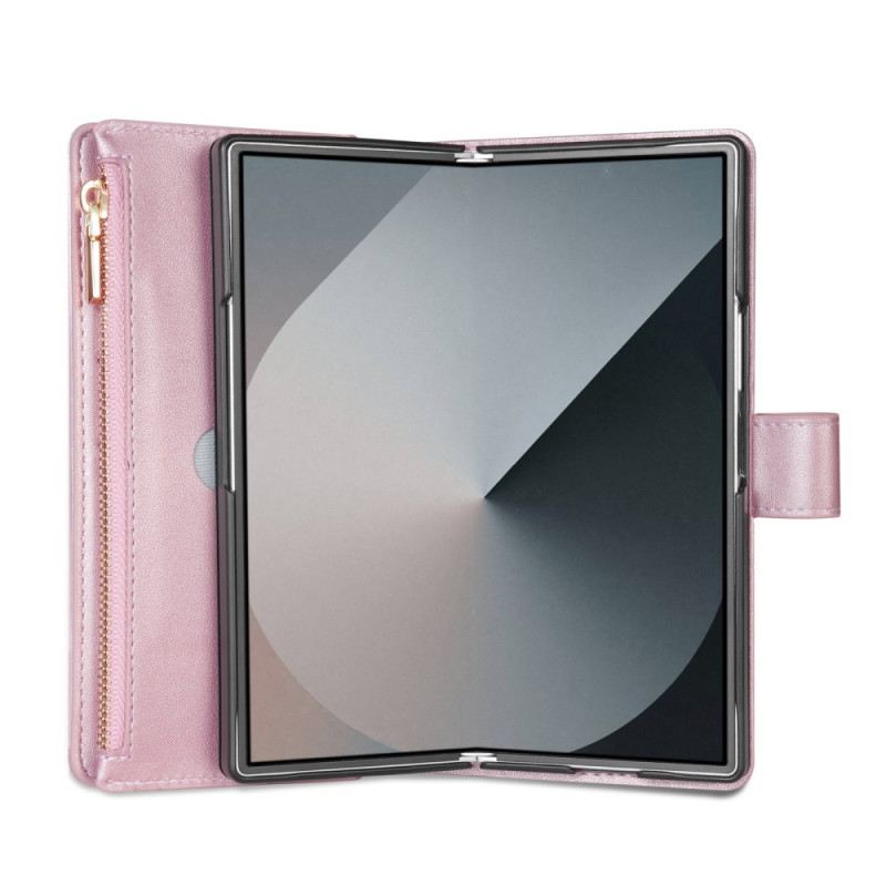 Bőrtok Samsung Galaxy Z Fold 7 Párnázott Vállpánttal És Nyakpánttal