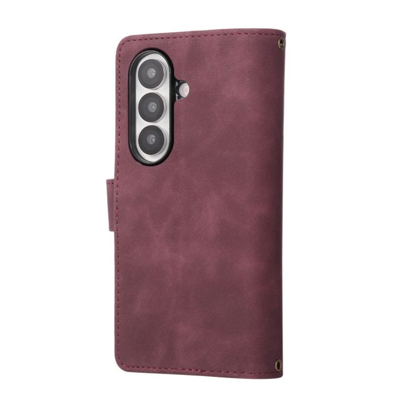 Bőrtok Samsung Galaxy Z Fold 7 Velúrhatású Pénztárca Vállpánttal