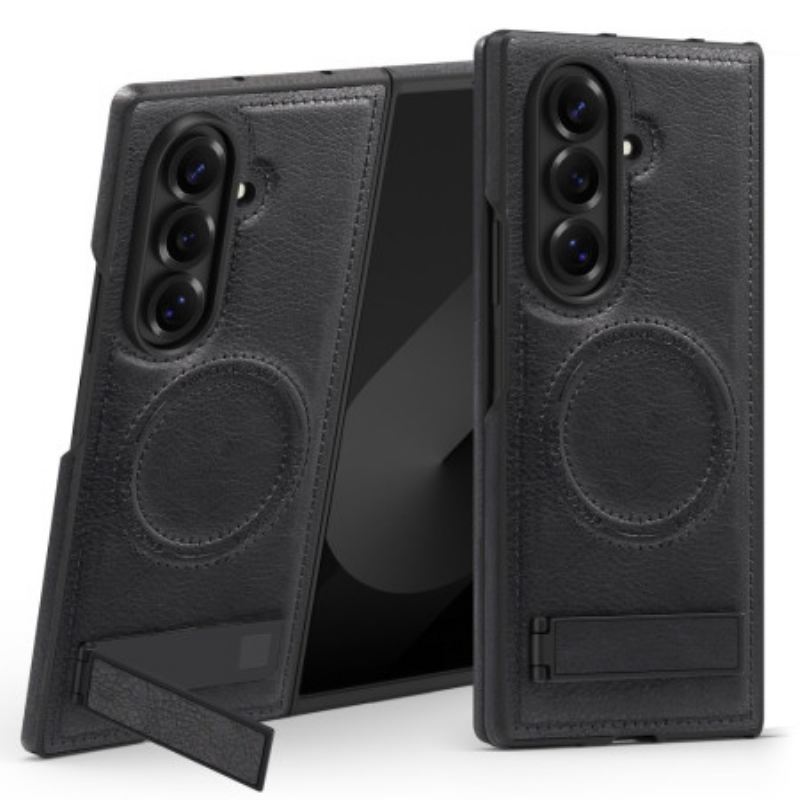 Mobiltelefon Tokok Samsung Galaxy Z Fold 7 Magsafe Bőrhatású Állvánnyal