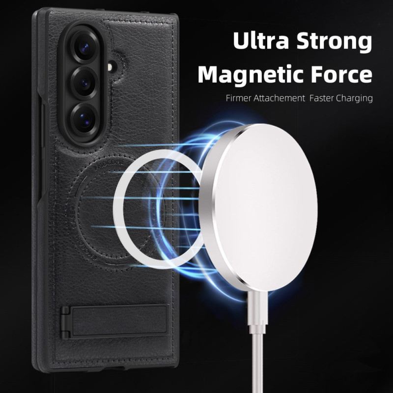 Mobiltelefon Tokok Samsung Galaxy Z Fold 7 Magsafe Bőrhatású Állvánnyal