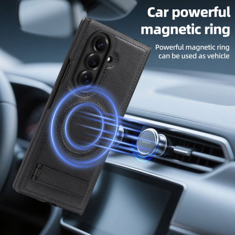 Mobiltelefon Tokok Samsung Galaxy Z Fold 7 Magsafe Bőrhatású Állvánnyal