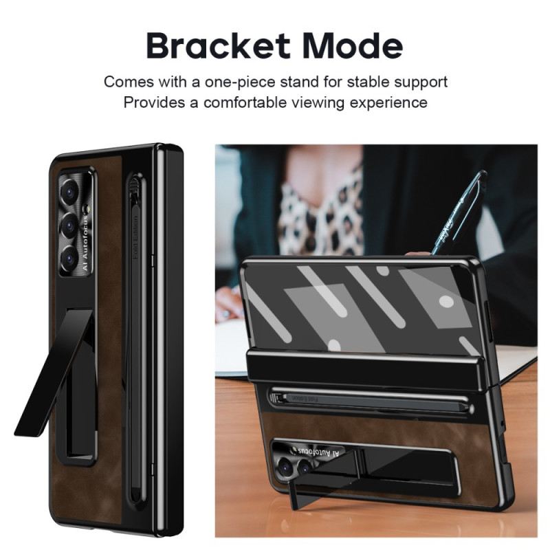 Telefontok Samsung Galaxy Z Fold 7 Bőrhatású Állvány És Stylus Tartó