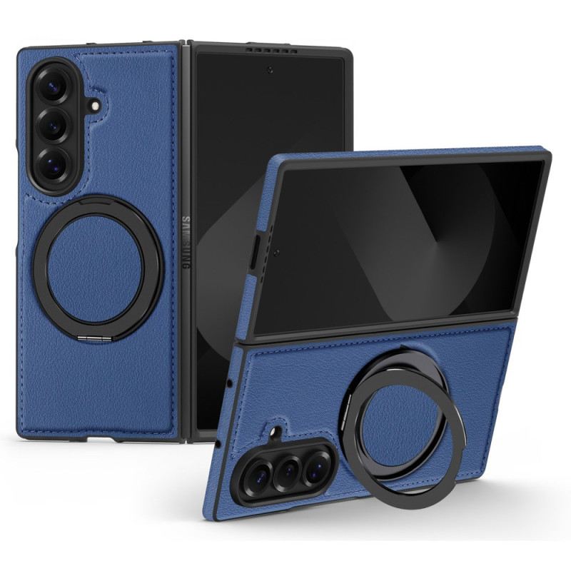 Telefontok Samsung Galaxy Z Fold 7 Magsafe Kompatibilis Bőrhatású -ban Forgó Gyűrűtartóval