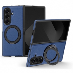 Telefontok Samsung Galaxy Z Fold 7 Magsafe Kompatibilis Bőrhatású -ban Forgó Gyűrűtartóval