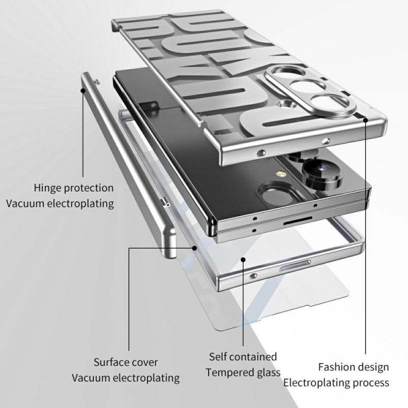 Tok Samsung Galaxy Z Fold 7 Betűs Dizájn Edzett Üveg Képernyővédővel